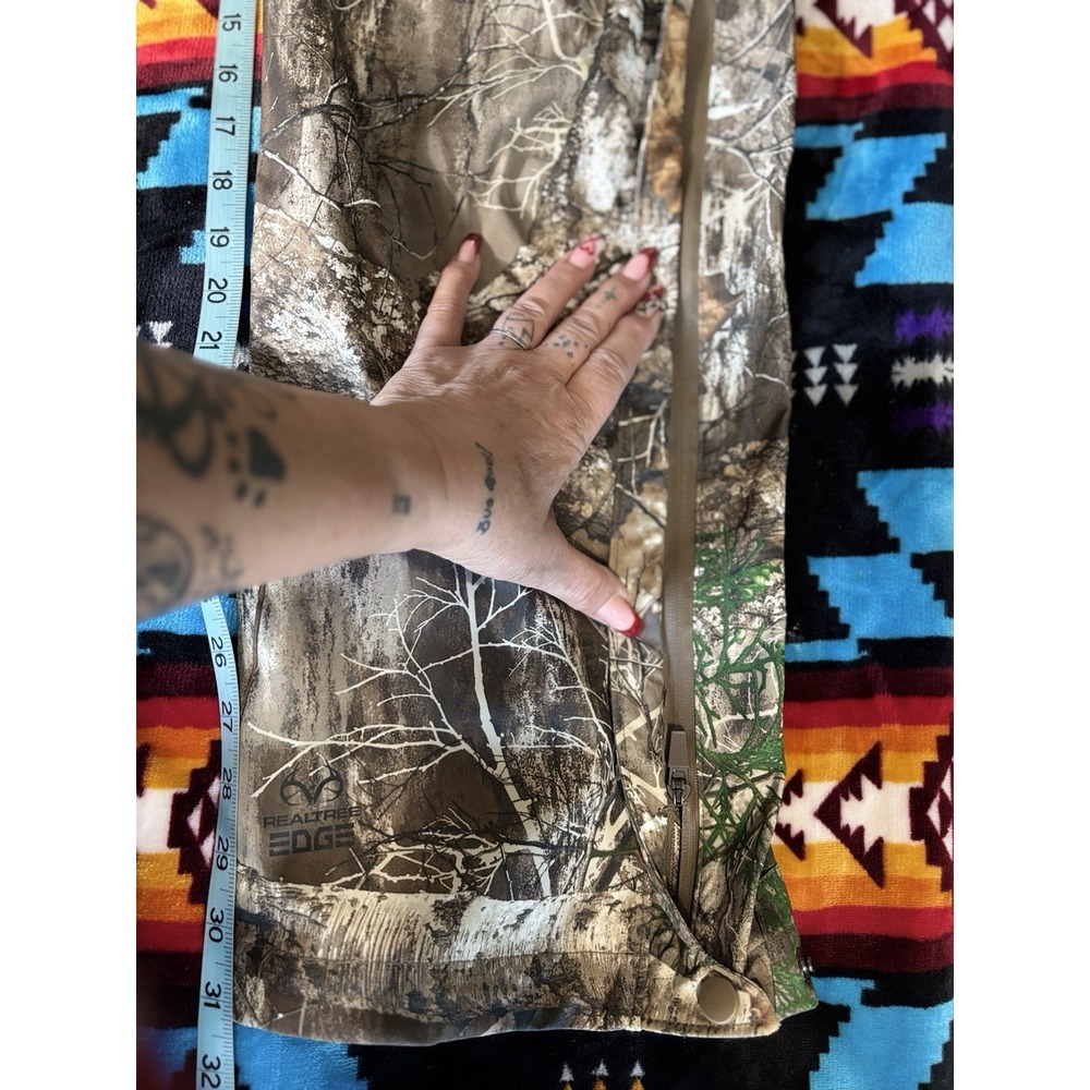 Rustic Ridge Hunting Rain Pants Size M Real‎ Tree Mid Rise Elastic Waist Zip Leg - Picture 10 of 10
